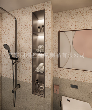 不锈钢壁龛嵌入式浴室收纳置物架背景壁柜金属酒店卫生间成品内龛