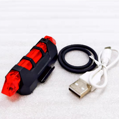 正东自行车迷你尾灯USB充电LED红光绑带车灯